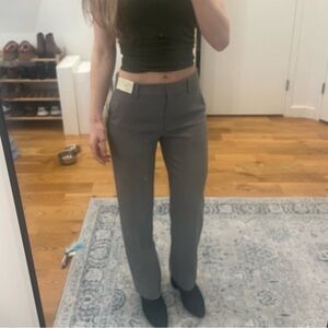 Abercrombie Gray Mid Rise Straight Leg Trousers